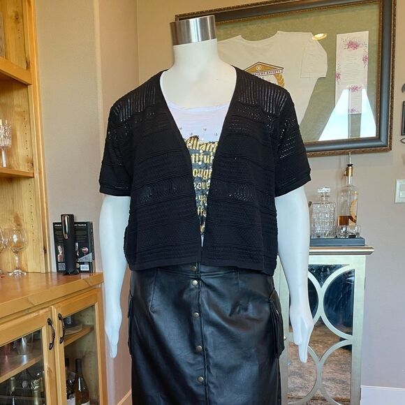 Size 22 New Ashley Stewart Black Cardigan Sweater - Picture 1 of 7